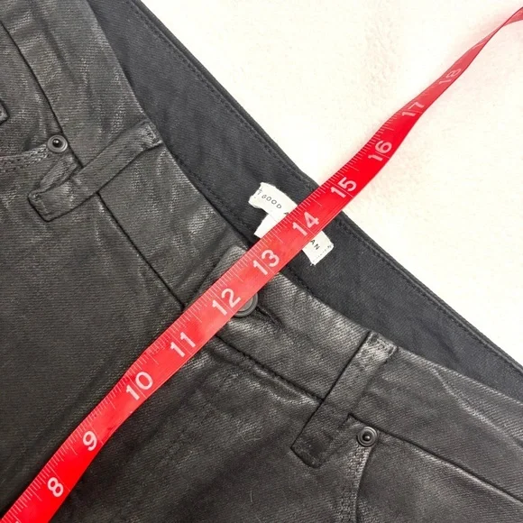 NWOT Good American Black Coated Midrise Tummy Control Butt Lift Pants (15)